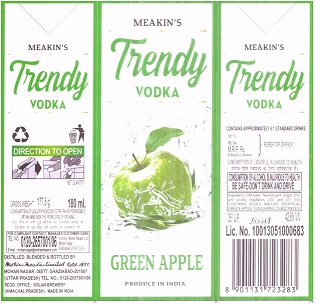 Meakin's Trendy Vodka Device mark 4936652 Trademark