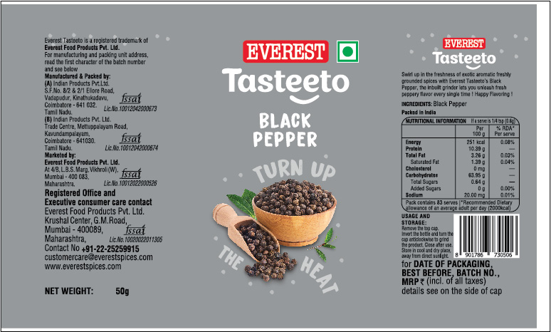 Everest Tasteeto Black Pepper Device mark 5298734 Trademark