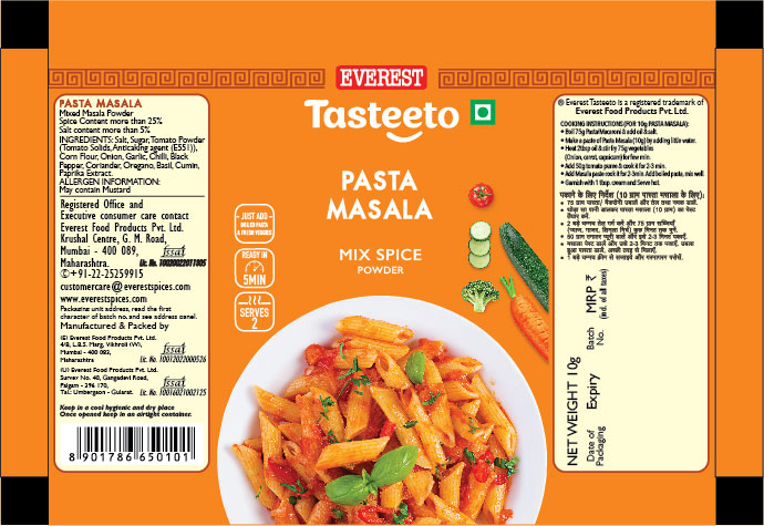 Everest Tasteeto Pasta Masala Device mark 5298738 Trademark