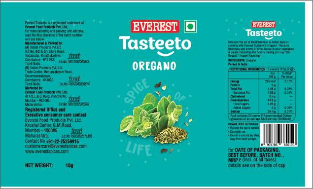 Everest Tasteeto Oregano Device mark 5298740 Trademark