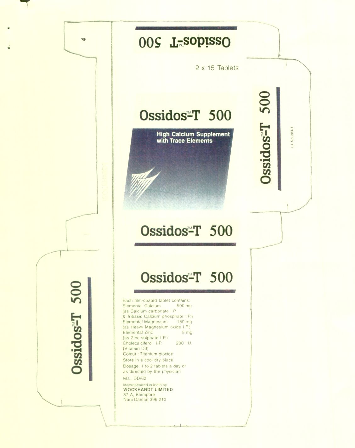 Ossidos -t 500 (lable) Device mark 979001 Trademark