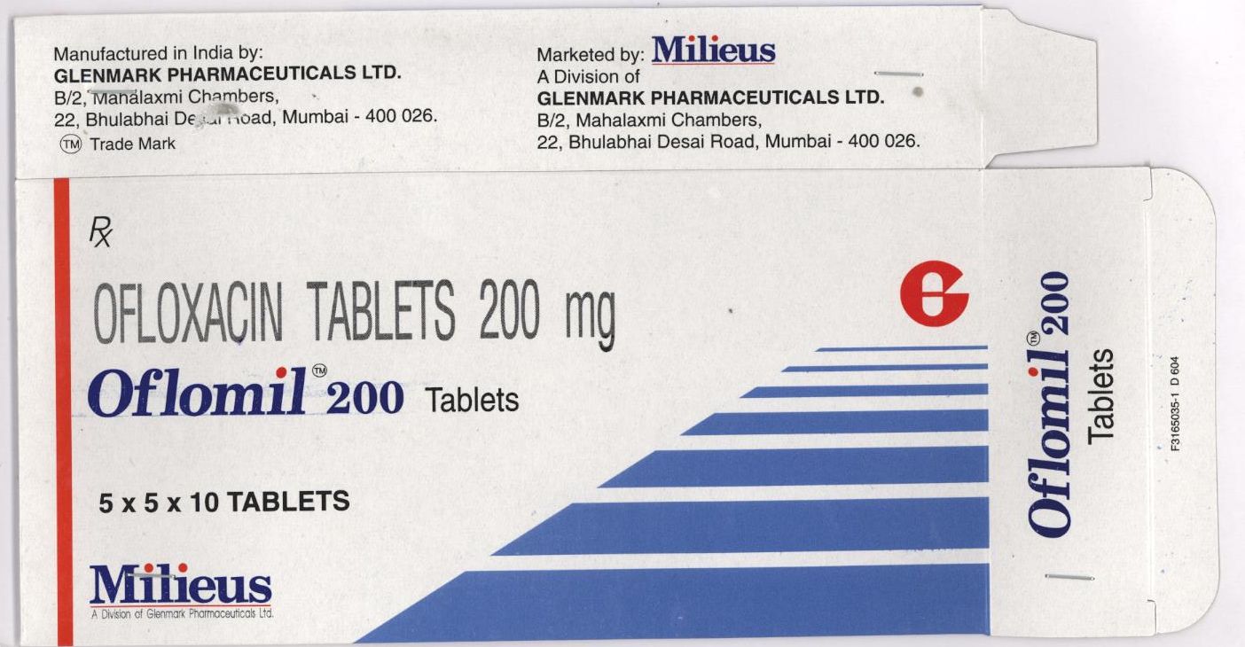 Oflomil - 200 Tablets (label) Device mark 1364841 Trademark