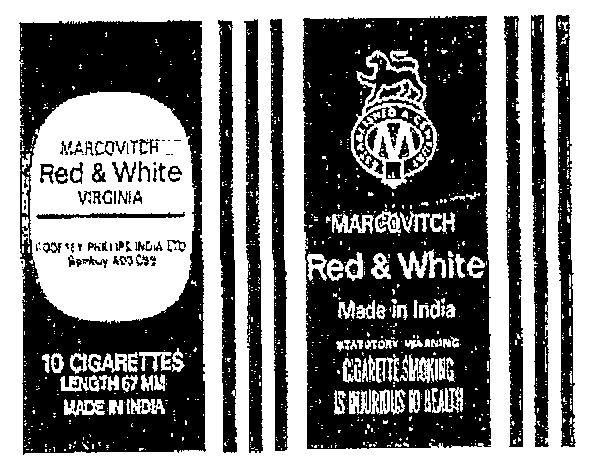 Marcovitch Red And White Device mark 579844 Trademark