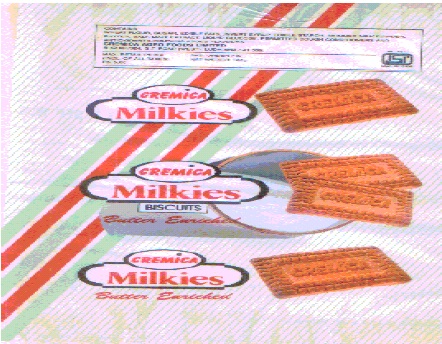 Cremica Milkies Biscuits [device Of Biscuits] [label] Device mark 733658 Trademark