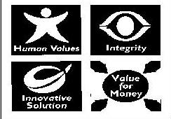 Human Values, Integrity, Innovative Solution, Value For Money. Device mark 813380 Trademark
