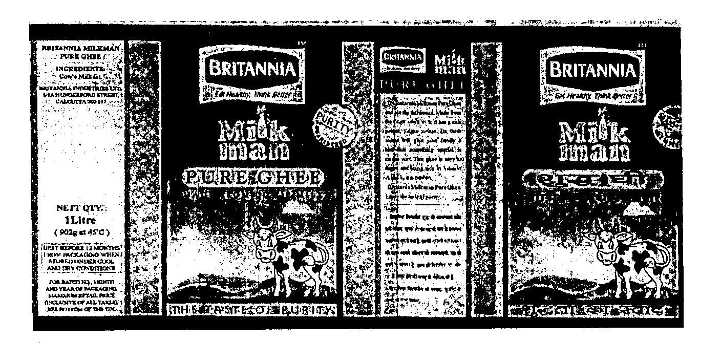 Britannia, Milk, Cow(device) Device mark 919083 Trademark