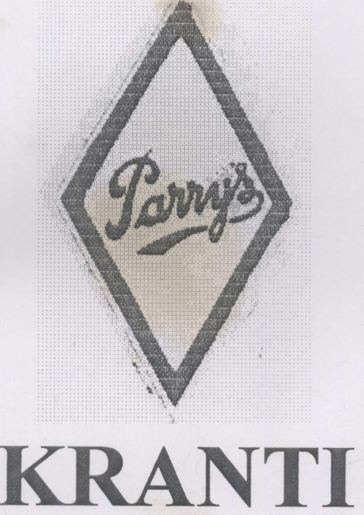 Parry"s Kranti (label) [device] Device mark 934614 Trademark