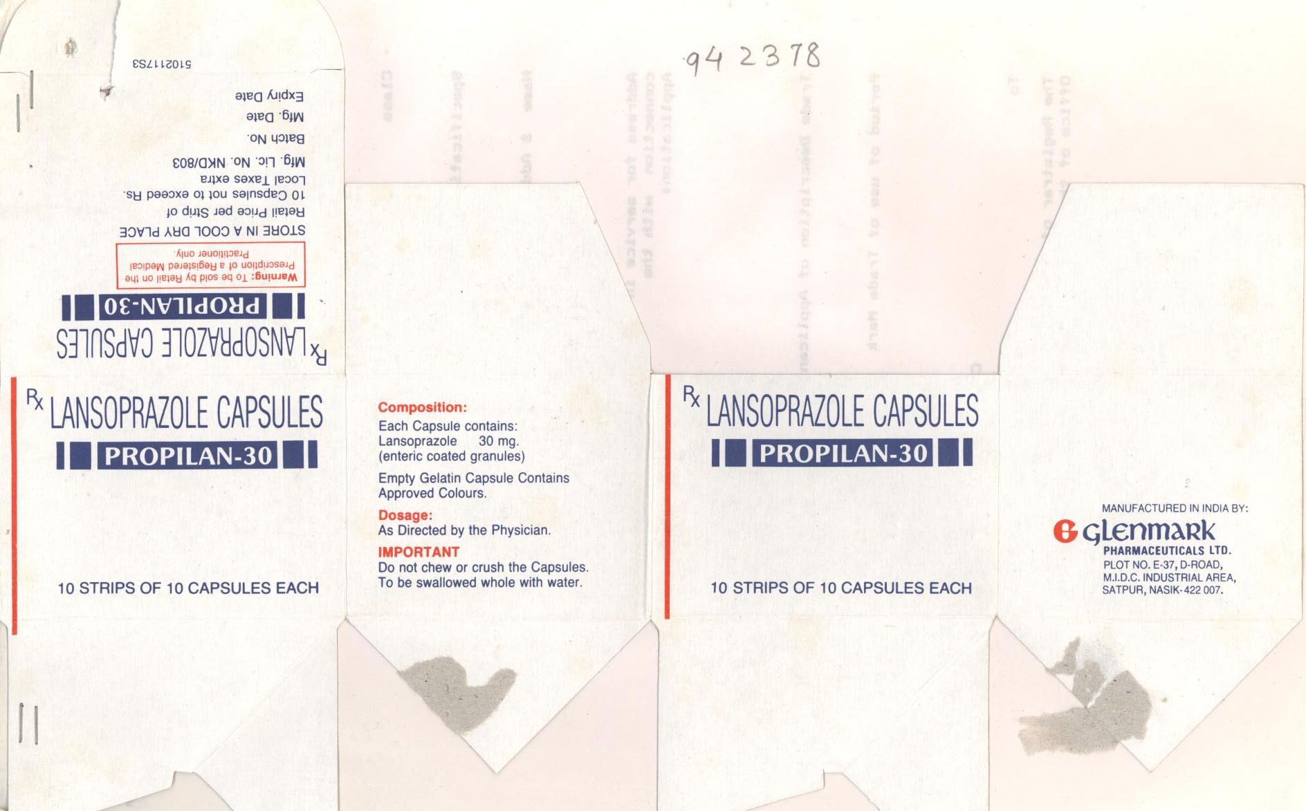 Propilan Capsules - 30 Device mark 942378 Trademark