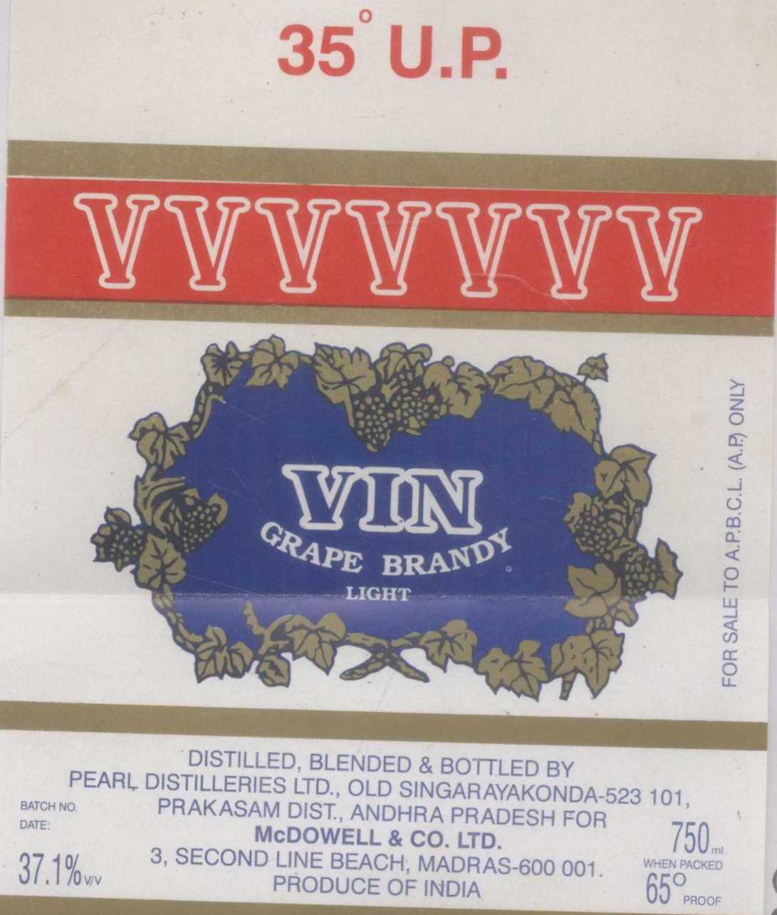Vin Grape Brandy Device mark 950157 Trademark
