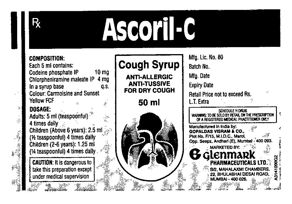 Ascoril-c Cough Syrup Device mark 958440 Trademark