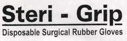 Steri - Grip Disposable Surgical Rubber Gloves Device mark 988549 Trademark