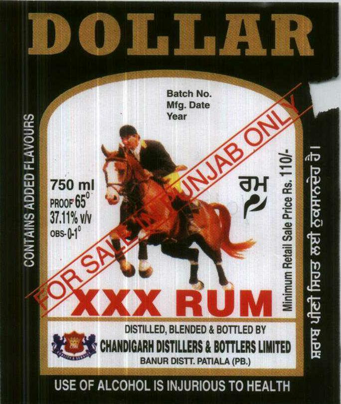 Dollar Xxx Rum Device mark 1019408 Trademark