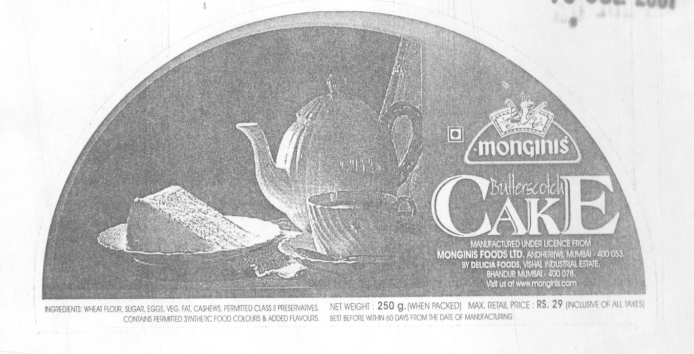 Monginis (label) Device mark 1025046 Trademark