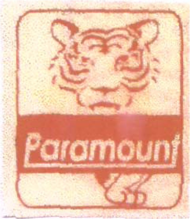 Paramount, Device Of Tiger (label) Device mark 1031965 Trademark