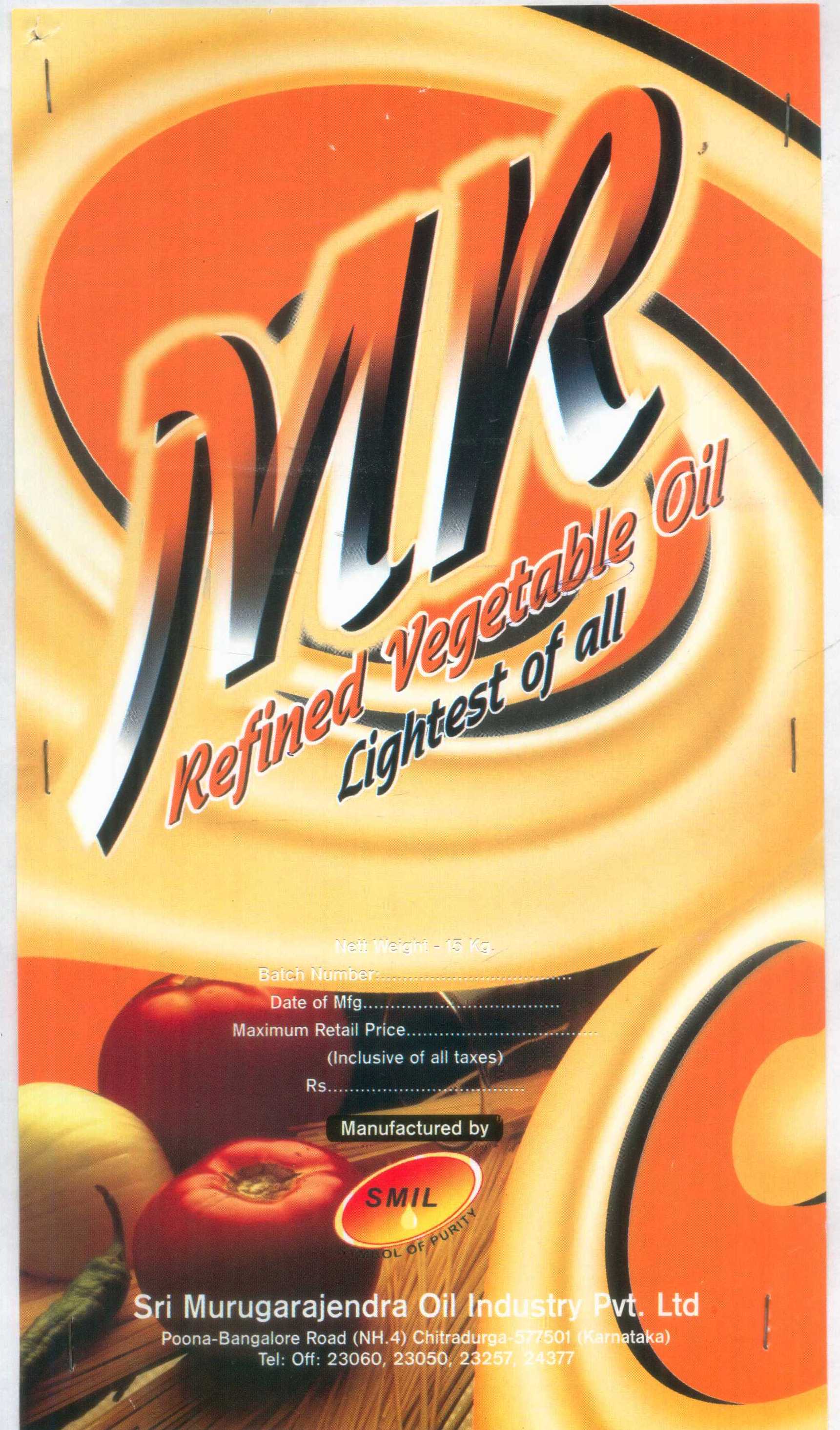 Mr Refined Vegetable Oil (device- Mr & Vegetables) Device mark 1103451 Trademark