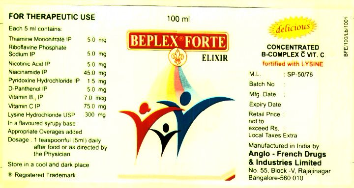 Beplex Forte Elixir (label) Device mark 1130953 Trademark
