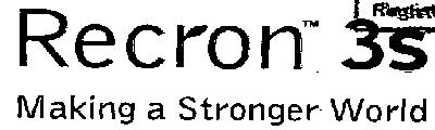 Recron 3s Making A Stronger World (label) Device mark 1255855 Trademark