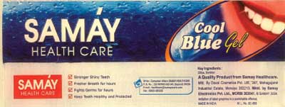 Samay Health Care ( With Cool Blue Gel Word In Label ) Device mark 1302606 Trademark