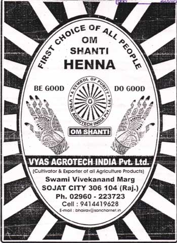 Om Shanti Henna [device Of Hand And Chakra] Device mark 1314711 Trademark