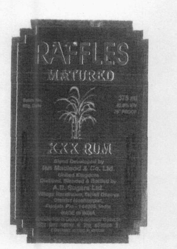 Raffles Matured Xxx Rum Device mark 1358278 Trademark