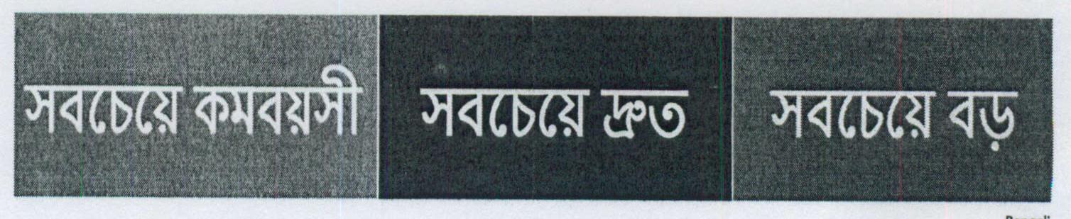 Youngest Fastest Largest (bengali) Label Device mark 1452512 Trademark