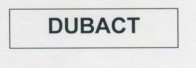 Dubact (device Of Quadrilaterals Containing Letters) Device mark 1463912 Trademark
