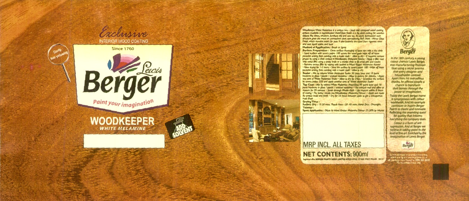 Exclusive, Berger, Woodkeeper (label) Device mark 1498697 Trademark