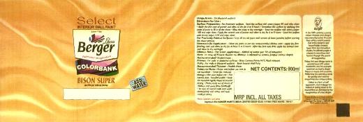 Select,berger, Colorbank, Bison Super (label) Device mark 1498706 Trademark