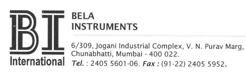Bi Bela Instruments (label) Device mark 1668582 Trademark