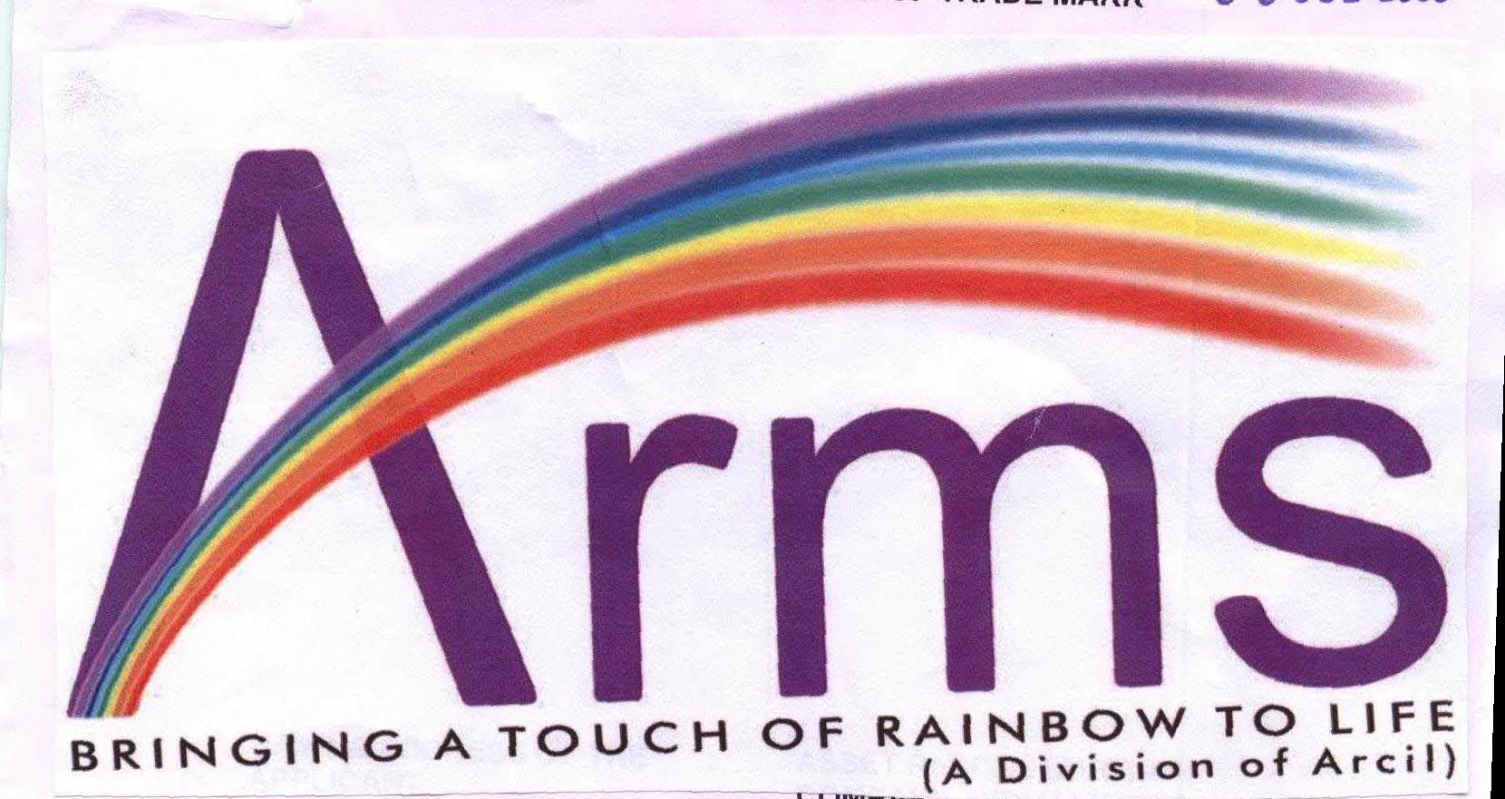 Arms Bringing A Touch Of Rainbow To Life (label) Device mark 1715908 Trademark