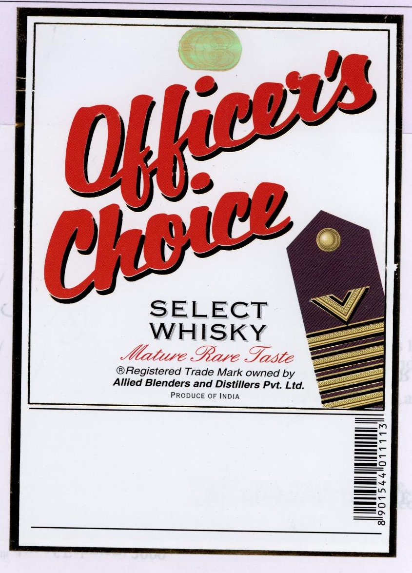 Officer S Choice (select Whisky) (label) Device mark 1795862 Trademark