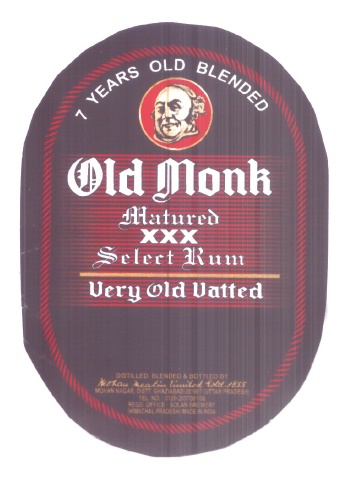 Old Monk Matured Xxx Select Rum Very Old Vatted Device mark 5408173 Trademark