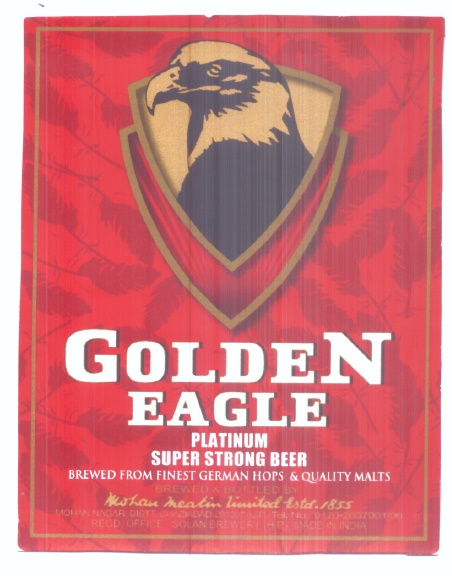 Golden Eagle Platinum Super Strong Beer Device mark 5408174 Trademark