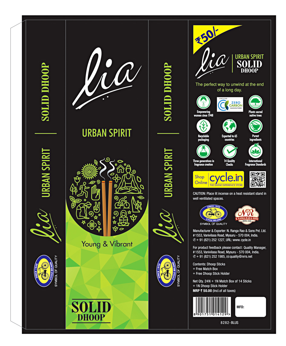 Lia Solid Dhoop Urban Spirit Device mark 5417357 Trademark