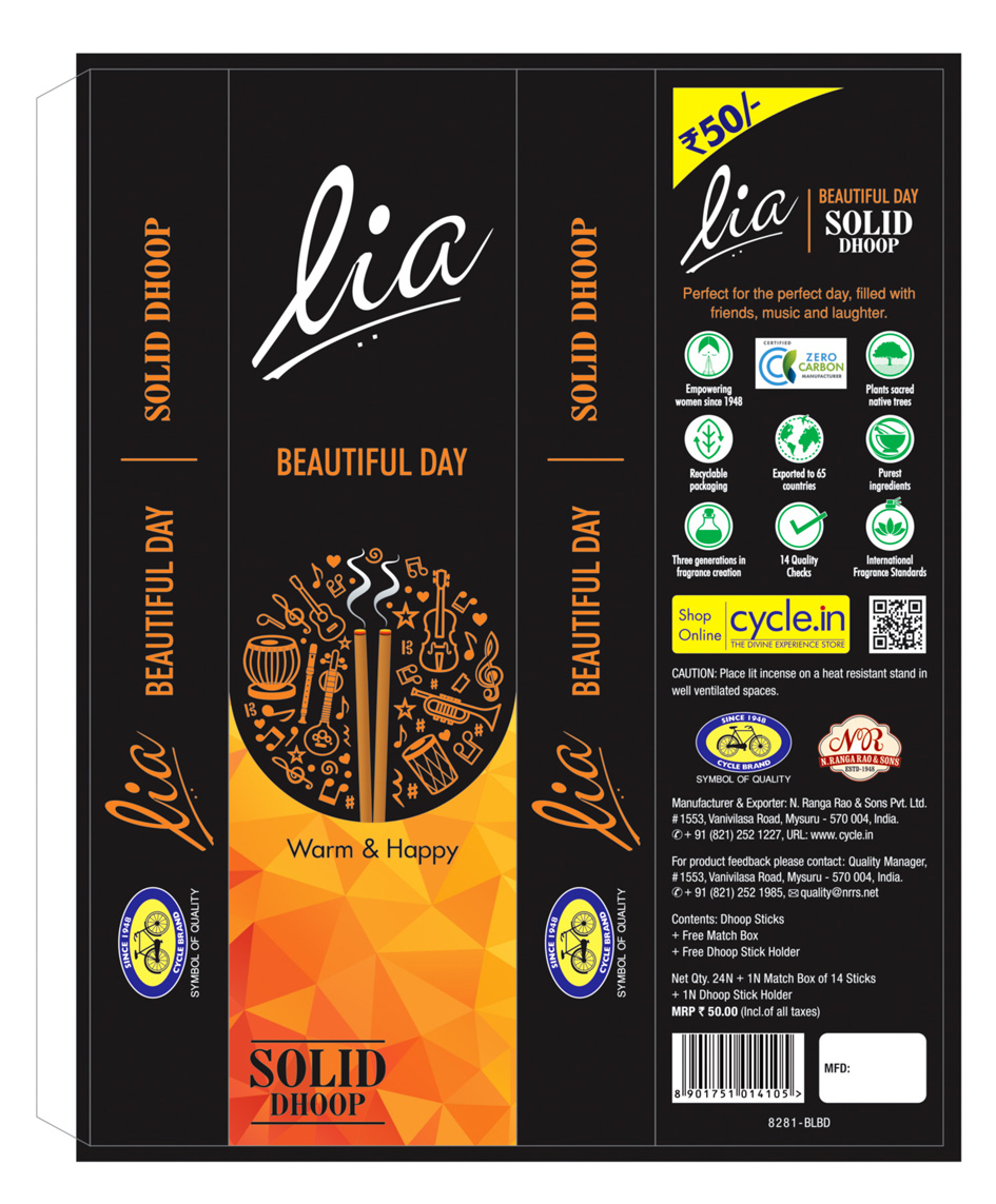 Lia Solid Dhoop Beautiful Day Device mark 5417355 Trademark