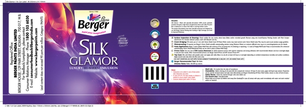 Berger Silk Glamor (1 Ltr. Can Label) Device mark 5422616 Trademark