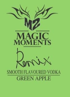 M2 Magic Moments Remix Smooth Flavoured Vodka Green Apple (label) Device mark 5428380 Trademark