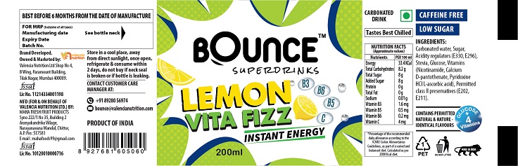 Bounce Superdrinks Lemon Vita Fizz(label) Device mark 5461665 Trademark