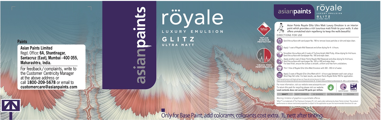 Asian Paints Royale Luxury Emulsion Glitz Ultra Matt Device mark 5481974 Trademark