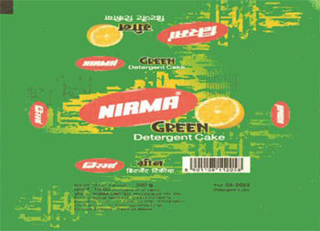 Nirma Green Detergent Cake Device mark 5543128 Trademark