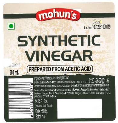 Mohun's Synthetic Vinegar Device mark 5549579 Trademark