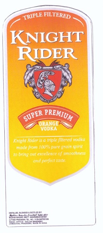 Knight Rider Super Premium Orange Vodka Device mark 5549583 Trademark