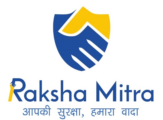 Raksha Mitra With Logo & Tagline "aapki Suraksha Hamara Wada" Device mark 5225074 Trademark