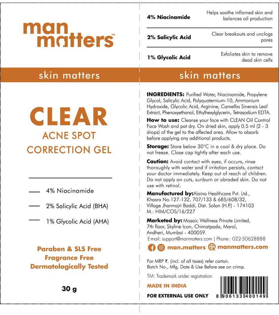 Man Matters Clear Acne Spot Correction Gel Device mark 5285034 Trademark