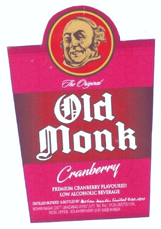 Old Monk Cranberry Premium Cranberry Flavoured Low Alcoholic Beverage Device mark 5447079 Trademark