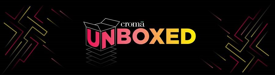 ‘croma Unboxed’ Written In A Stylized Manner Along With Accompanying Artistic Elements. Device mark 5587241 Trademark