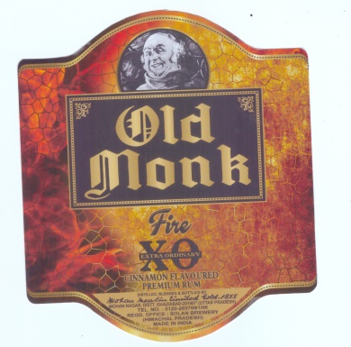 Old Monk Fire Extra Ordinary Xo Cinnamon Flavoured Premium Rum. Device mark 5593691 Trademark
