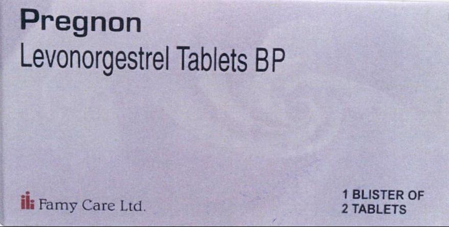 Pregnon Levonorgestrel Tablets Bp Device mark 2122842 Trademark