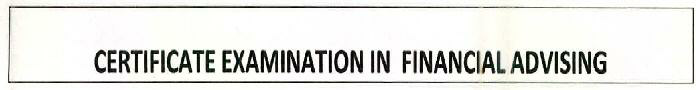 Certificate Examination In Financial Advising Device mark 2595809 Trademark