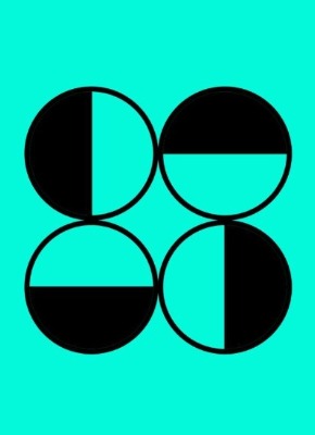 Device Of Four Half Moon Sea Green Circles On A Sea Green Background Device mark 5675186 Trademark